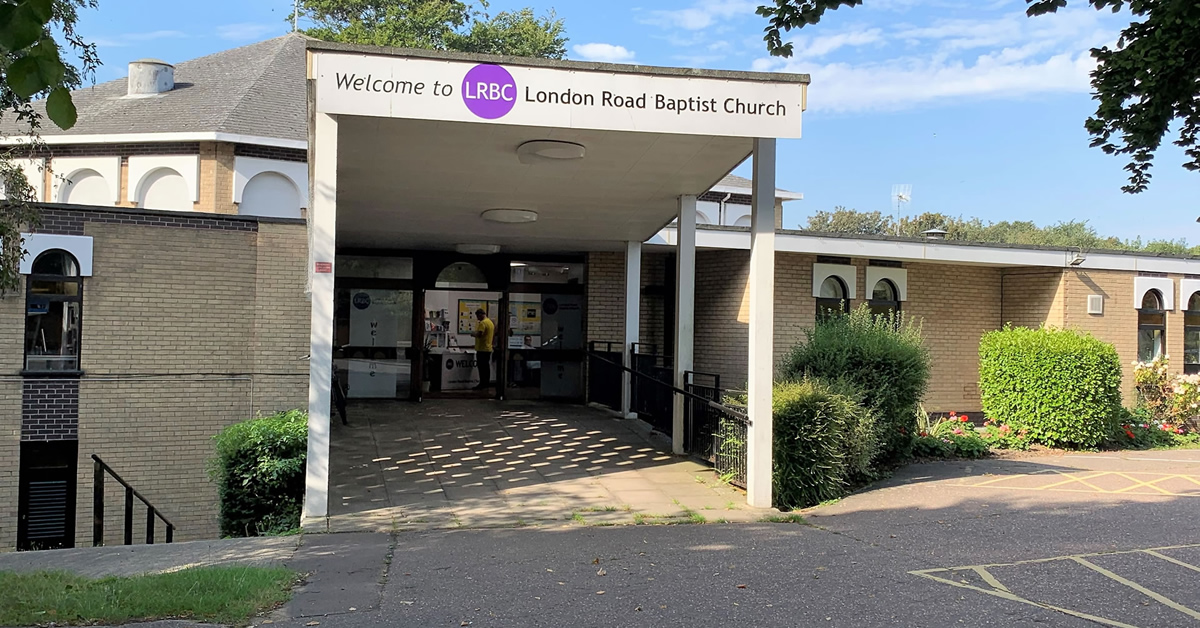 London Road Baptist Church banner