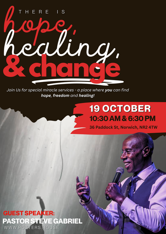 The Potters House Christian Fellowship Uk Norwich Church banner