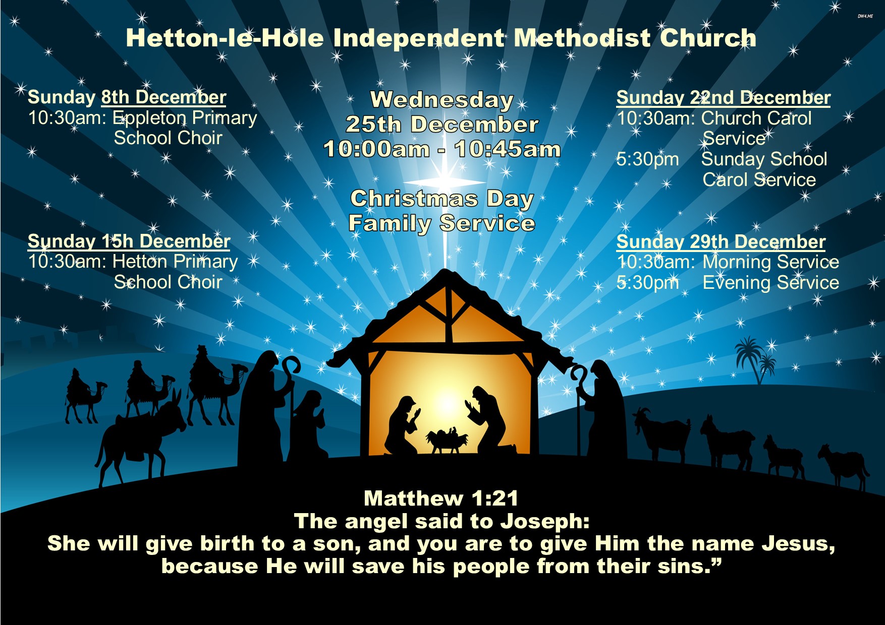 Hetton-le-hole Independent Methodist Church banner